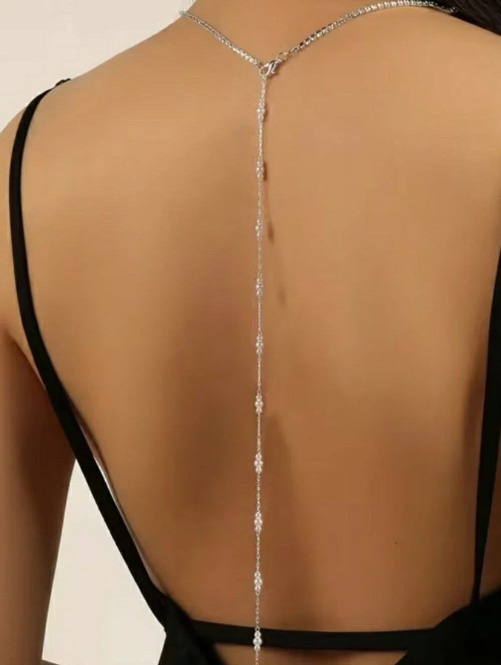 Delicate Silver Station Back Necklace - Thin Sparkle Chain